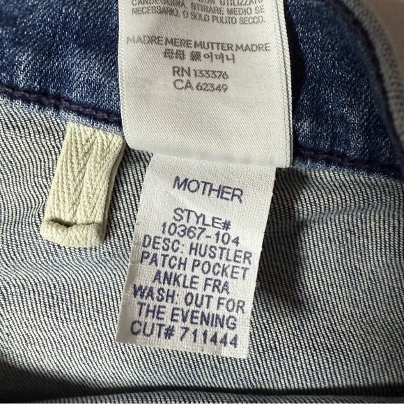 Mother Hustler Patch Pocket High Waist Ankle Fringe Jeans NEW WITHOUT TAGS sz 34 - Picture 10 of 14